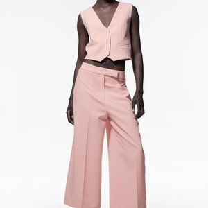 ZARA SET- TAILORED SHORT WAISTCOAT AND HIGH WAISTED CULOTTES